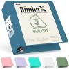 imageSooez BinderX Extra Durable 3 Inch 3 Ring Binder DRing Large Binder Holds 670 Sheets of 85x11 Paper Customizable View Cover with Inside Pockets Heavy Duty 3 Ring Binder for School Olive GreenGrey Blue