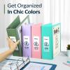imageSooez BinderX Extra Durable 3 Inch 3 Ring Binder DRing Large Binder Holds 670 Sheets of 85x11 Paper Customizable View Cover with Inside Pockets Heavy Duty 3 Ring Binder for School Olive GreenLavender