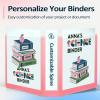 imageSooez BinderX Extra Durable 3 Inch 3 Ring Binder DRing Large Binder Holds 670 Sheets of 85x11 Paper Customizable View Cover with Inside Pockets Heavy Duty 3 Ring Binder for School Olive GreenLavender