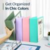 imageSooez BinderX Extra Durable 3 Inch 3 Ring Binder DRing Large Binder Holds 670 Sheets of 85x11 Paper Customizable View Cover with Inside Pockets Heavy Duty 3 Ring Binder for School Olive GreenOlive Green