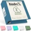 imageSooez BinderX Extra Durable 3 Inch 3 Ring Binder DRing Large Binder Holds 670 Sheets of 85x11 Paper Customizable View Cover with Inside Pockets Heavy Duty 3 Ring Binder for School Olive GreenGrey Blue