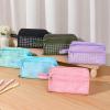 imageSooez Large Pencil Case Big Capacity Pencil Pouch Pen Bag with 3 Compartment Portable Canvas Stationery Organizer with Zipper Cute Aesthetic School Supplies for Teen Girls College Pink with PlaidPurple with Plaid