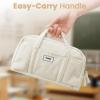 imageSooez Large Pencil Case Pouch Extra Big Pencil Bag with 5 Compartments Pen Bag Wide Opening Soft Corduroy Pencil Pouch Organizer with Zipper Cute Aesthetic School Supplies for Teen GirlsPurpleGreen