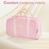 imageSooez Large Pencil Case Pouch Extra Big Pencil Bag with 5 Compartments Pen Bag Wide Opening Soft Corduroy Pencil Pouch Organizer with Zipper Cute Aesthetic School Supplies for Teen GirlsPurplePink with Beige Handle
