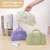 imageSooez Large Pencil Case Pouch Extra Big Pencil Bag with 5 Compartments Pen Bag Wide Opening Soft Corduroy Pencil Pouch Organizer with Zipper Cute Aesthetic School Supplies for Teen GirlsPurpleBlue