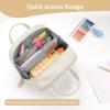imageSooez Large Pencil Case Pouch Extra Big Pencil Bag with 5 Compartments Pen Bag Wide Opening Soft Corduroy Pencil Pouch Organizer with Zipper Cute Aesthetic School Supplies for Teen GirlsPurpleBlack