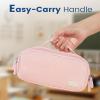 imageSooez Large Pencil Case Pouch Soft Corduroy Pencil Bag with Handle Cute Pen Case 5 Compartments Wide Opening Pen Pouch Organizer with Zipper Aesthetic School Supplies for Girls Women BluePink