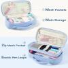 imageSooez Large Pencil Case Pouch Soft Corduroy Pencil Bag with Handle Cute Pen Case 5 Compartments Wide Opening Pen Pouch Organizer with Zipper Aesthetic School Supplies for Girls Women BlueBlue