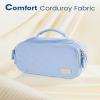 imageSooez Large Pencil Case Pouch Soft Corduroy Pencil Bag with Handle Cute Pen Case 5 Compartments Wide Opening Pen Pouch Organizer with Zipper Aesthetic School Supplies for Girls Women BlueGreen