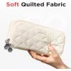 imageSooez Large Pencil Case PouchExtra Big Pencil Bag with 8 CompartmentsPen Bag Wide OpeningSoft Quilted Pencil Pouch Organizer with ZipperPortable Pencil Case for Teen GirlsBeigeBeige