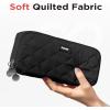 imageSooez Large Pencil Case PouchExtra Big Pencil Bag with 8 CompartmentsPen Bag Wide OpeningSoft Quilted Pencil Pouch Organizer with ZipperPortable Pencil Case for Teen GirlsBeigeBlack