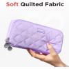 imageSooez Large Pencil Case PouchExtra Big Pencil Bag with 8 CompartmentsPen Bag Wide OpeningSoft Quilted Pencil Pouch Organizer with ZipperPortable Pencil Case for Teen GirlsBeigePurple