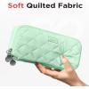 imageSooez Large Pencil Case PouchExtra Big Pencil Bag with 8 CompartmentsPen Bag Wide OpeningSoft Quilted Pencil Pouch Organizer with ZipperPortable Pencil Case for Teen GirlsBeigeGreen