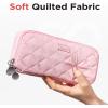 imageSooez Large Pencil Case PouchExtra Big Pencil Bag with 8 CompartmentsPen Bag Wide OpeningSoft Quilted Pencil Pouch Organizer with ZipperPortable Pencil Case for Teen GirlsBeigePink