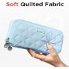 imageSooez Large Pencil Case PouchExtra Big Pencil Bag with 8 CompartmentsPen Bag Wide OpeningSoft Quilted Pencil Pouch Organizer with ZipperPortable Pencil Case for Teen GirlsBeigeBlue