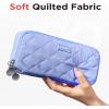 imageSooez Large Pencil Case PouchExtra Big Pencil Bag with 8 CompartmentsPen Bag Wide OpeningSoft Quilted Pencil Pouch Organizer with ZipperPortable Pencil Case for Teen GirlsBeigeDark Blue