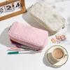 imageSooez Large Pencil Case PouchExtra Big Pencil Bag with 8 CompartmentsPen Bag Wide OpeningSoft Quilted Pencil Pouch Organizer with ZipperPortable Pencil Case for Teen GirlsBeigeBlack