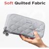 imageSooez Large Pencil Case PouchExtra Big Pencil Bag with 8 CompartmentsPen Bag Wide OpeningSoft Quilted Pencil Pouch Organizer with ZipperPortable Pencil Case for Teen GirlsBeigeGray