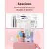 imageSooez Standing Pencil Case Cute Stand up Pencil Pouch Telescopic Pen Pouch Portable Pencil Holder Kawaii Stand up Pencil Case Spacious Pencil Pouch Bag for School Office Supplies Beige PandaPink