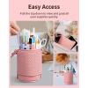 imageSooez Standing Pencil Case Cute Stand up Pencil Pouch Telescopic Pen Pouch Portable Pencil Holder Kawaii Stand up Pencil Case Spacious Pencil Pouch Bag for School Office Supplies Beige PandaPink