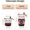 imageSooez Standing Pencil Case Cute Stand up Pencil Pouch Telescopic Pen Pouch Portable Pencil Holder Kawaii Stand up Pencil Case Spacious Pencil Pouch Bag for School Office Supplies Beige PandaBrown Coffee