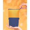 imageSooez Standing Pencil Case Cute Stand up Pencil Pouch Telescopic Pen Pouch Portable Pencil Holder Kawaii Stand up Pencil Case Spacious Pencil Pouch Bag for School Office Supplies Beige PandaOrange