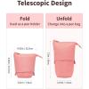 imageSooez Standing Pencil Case Cute Stand up Pencil Pouch Telescopic Pen Pouch Portable Pencil Holder Kawaii Stand up Pencil Case Spacious Pencil Pouch Bag for School Office Supplies Beige PandaPink