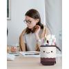 imageSooez Standing Pencil Case Cute Stand up Pencil Pouch Telescopic Pen Pouch Portable Pencil Holder Kawaii Stand up Pencil Case Spacious Pencil Pouch Bag for School Office Supplies Beige PandaBrown Coffee