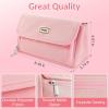 imageSooez Super Large Pencil Case Big Capacity Pencil Bag with 3 Compartments Hold 200 pencils Cute Pencil Pouch with Zipper Portable Stationery Pen Bag Aesthetic School Supplies For Girls PinkBeige