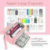 imageSooez Super Large Pencil Case Big Capacity Pencil Bag with 3 Compartments Hold 200 pencils Cute Pencil Pouch with Zipper Portable Stationery Pen Bag Aesthetic School Supplies For Girls PinkSky Blue
