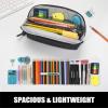 imageSooez WideOpening Pencil Pen Case Lightweight ampamp Spacious Pencil Bag Pouch Box Organizer Aesthetic Supply with Triangular Design for Adults GreyBlack