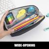 imageSooez WideOpening Pencil Pen Case Lightweight ampamp Spacious Pencil Bag Pouch Box Organizer Aesthetic Supply with Triangular Design for Adults GreyBlack