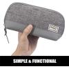 imageSooez WideOpening Pencil Pen Case Lightweight ampamp Spacious Pencil Bag Pouch Box Organizer Aesthetic Supply with Triangular Design for Adults GreyGrey