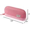 imageSooez WideOpening Pencil Pen Case Lightweight ampamp Spacious Pencil Bag Pouch Box Organizer Aesthetic Supply with Triangular Design for Adults GreyPink