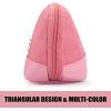 imageSooez WideOpening Pencil Pen Case Lightweight ampamp Spacious Pencil Bag Pouch Box Organizer Aesthetic Supply with Triangular Design for Adults GreyPink