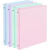 image4 Pack Extra Durable 3 Ring Binders 1 Inch Sooez 1 Three Ring Binder EcoFriendly ampamp PVC Free Customizable Clear View Cover for Letter Size 85 x 11 Paper Pastel School Office Supplies for GirlPastel