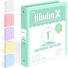 imageBinderX Extra Durable 3 Ring Binder Round Rings 1 Inch Binder Fits 175 Sheets of 85x11 Paper Customizable View Cover with Inside Pockets Cute 1quot Binders 1 Inch Binders 3 Ring PinkLight Green