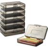 imageSooez 6 Pack Pencil BoxHard Pencil Boxes for School Supplies Bulk Large Plastic Pencil Case with Lid Clear Pencil Container Stackable School Crayon Boxes Bulk for KidsDark Gray