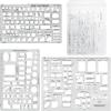 imageSooez Architectural Templates House Plan Interior Design and Furniture Template Drafting Tools and Supplies  Set of 3clear