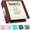 imageSooez BinderX Extra Durable 3 Inch 3 Ring Binder DRing Large Binder Holds 670 Sheets of 85x11 Paper Customizable View Cover with Inside Pockets Heavy Duty 3 Ring Binder for School Olive GreenBurgundy Red
