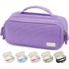 imageSooez Large Pencil Case Pouch Soft Corduroy Pencil Bag with Handle Cute Pen Case 5 Compartments Wide Opening Pen Pouch Organizer with Zipper Aesthetic School Supplies for Girls Women BluePurple