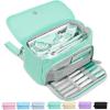 imageSooez Super Large Pencil Case Big Capacity Pencil Bag with 3 Compartments Hold 200 pencils Cute Pencil Pouch with Zipper Portable Stationery Pen Bag Aesthetic School Supplies For Girls PinkMint Green
