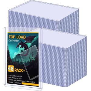 image32 Count Topload Card Holder Sooez 35PT Topload Card Protector 3quot x 4quot Hard Plastic Card Sleeves Baseball Card Protector Rigid Toploading Card Case for Collectible Trading Sports Cards48 Topload
