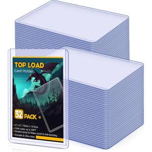 image32 Count Topload Card Holder Sooez 35PT Topload Card Protector 3quot x 4quot Hard Plastic Card Sleeves Baseball Card Protector Rigid Toploading Card Case for Collectible Trading Sports Cards32 Topload