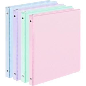 image4 Pack Extra Durable 3 Ring Binders 1 Inch Sooez 1 Three Ring Binder EcoFriendly ampamp PVC Free Customizable Clear View Cover for Letter Size 85 x 11 Paper Pastel School Office Supplies for GirlPastel