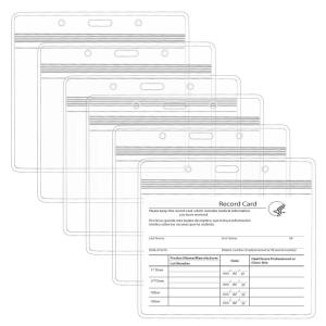 image6 Pack Clear Card Protector 43 Inch Horizontal Card Sleeve Sooez Plastic Card Holder with 3 Lanyard Slots 1 Resealable Zip Durable ampamp Waterproof ID Card Pouch Name Tag Badge Holder