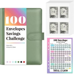imageSooez 100 Envelopes Challenge Binder Money Saving Challenge Budget Binder with Cash Envelopes Savings Challenge Book  Easy ampamp Fun Way to Save 5050 Money Saving Binder for Budgeting ampamp Saving