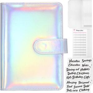 imageSooez Budget Binder with Money Saving Challenge Money Saving Binder with Cash Envelopes Expense Sheets Challenge Tracker ampamp Category Labels Envelope Savings Challenges Book for Home Office SchoolHolographic Silver
