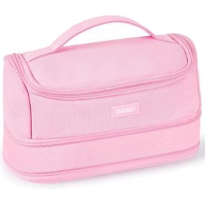 imageSooez Super Large Pencil Case Expandable Extra Big Capacity Pencil Pouch Pen Holder Box Organizer Portable High Capacity Stationery Bag Cute Aesthetic School Supplies For Teen Girls CollegePink