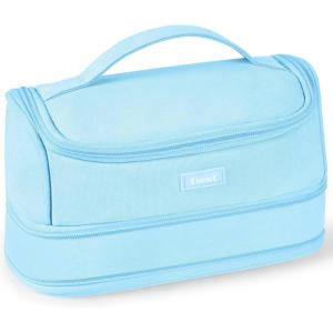 imageSooez Super Large Pencil Case Expandable Extra Big Capacity Pencil Pouch Pen Holder Box Organizer Portable High Capacity Stationery Bag Cute Aesthetic School Supplies For Teen Girls CollegeSky Blue